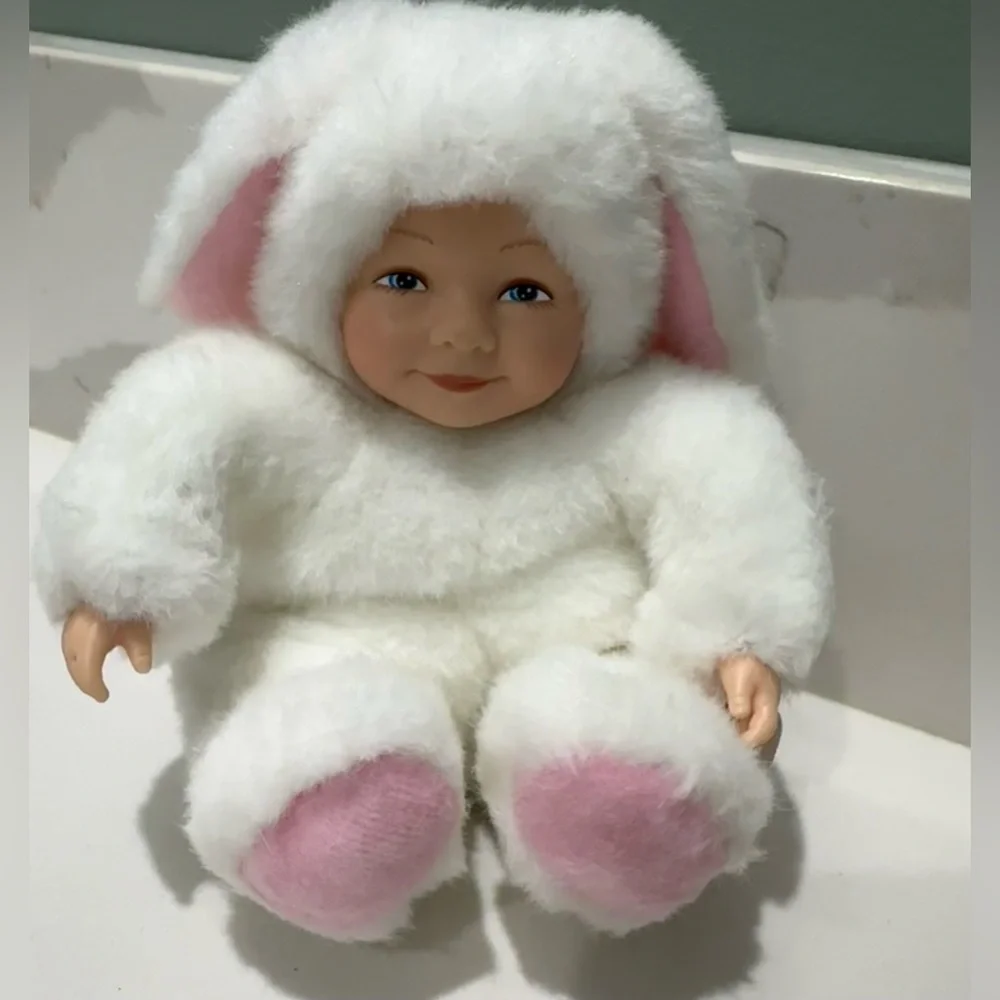 Vintage 1997 Anne Geddes Baby Bunny In Chocolate Looking Easter Egg